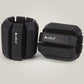 stylish black set of 1.2lb wearable wrist and ankle weights fastened