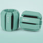 stylish green set of silicone wearable wrist and ankle weights fastened