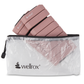 Rose set of wearable wrist and ankle weights in an easy to carry zippered pouch 