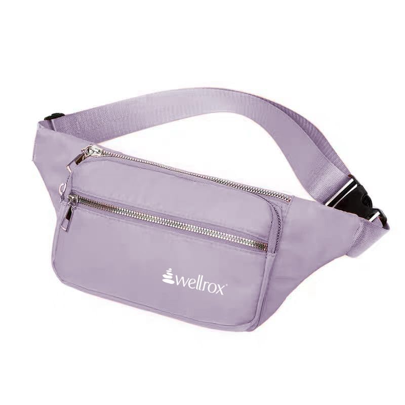 wellrox rose crossbody bag for yoga, muti-pocket fanny pack