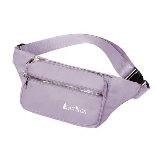 wellrox rose crossbody bag for yoga, muti-pocket fanny pack