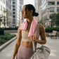 woman going to the gym with a wellrox ultra-absorbent hand towel